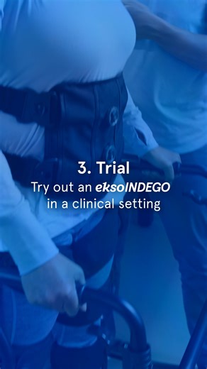 Ekso Indego Personal is an FDA-cleared, powered exoskeleton that enables individuals living with spinal cord injury (T3-L5) to stand and walk, offering a new level of independence. Take the steps to determine whether Ekso Indego is right for you. Get more information on Ekso Indego here: https://eksobionics.com/ekso-indego-request-more-information/ | Ekso Bionics