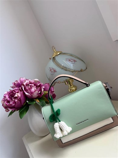 Crochet Lily of the Valley Keychain • Handmade Cottagecore Bag Charm - Etsy