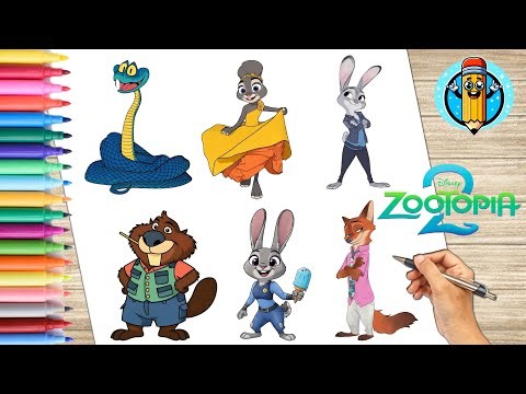 How to Draw and Color the Characters from Zootopia 2 | Zootopia | Drawings for Kids