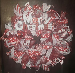 Merry Christmas Candy Cane Front Door Wreath - Etsy Canada