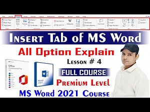 Complete MS Word 2021 insert Tab | Complete MS Word 2021 Course