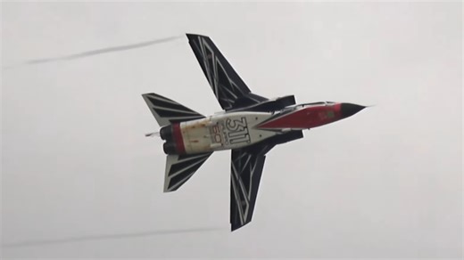 Watch the Tornado jet tear past in a blazing swept-wing flyby