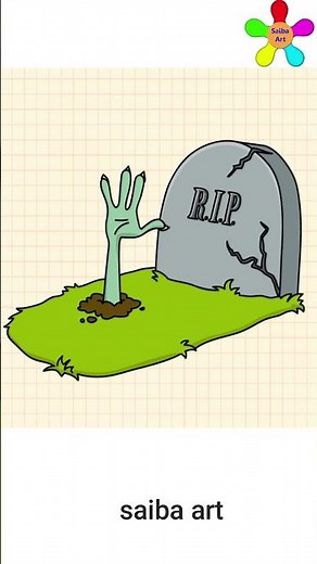 How to Draw Grave - Halloween Drawings Step by Step -grave rip drawing