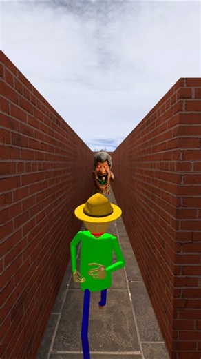 Baldi wants to escape from his granny in Roblox!! #gmod