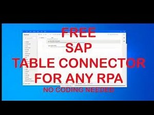SAP table connector (free) No coding needed. Also for Blueprism , UIpath, Alteryx, Power Automate..