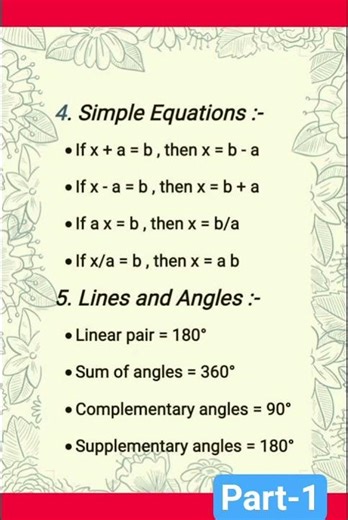 class 7th maths important formula#trending #india #education #formula #shorts