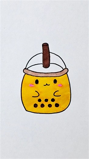 How to draw a Squishmallow Boba Drink | Step by step #shorts #kids #drawing #kidsvideo #ytshorts