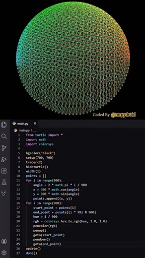 🔥 Coding a Hypnotic Sphere in Python #coding #python