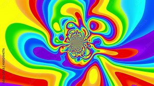 Distorted twisted colorful line background. Trippy strip psychedelic motion animation. Neon color. Groovy abstract loop background. Trendy fluorescent retro style Stock Video