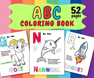 52 Alphabet Coloring Pages, ABC Book, Preschool Coloring Pages, Preschool Curriculum, Preschool Letters, Letter Preschool Worksheet - Etsy