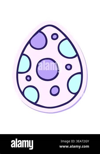 pixelize effect animation of sticker of a quirky hand drawn cartoon easter egg Stock Video Footage - Alamy