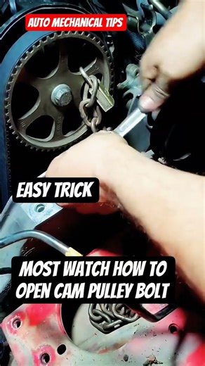 how to open Cam pulley bolt #automobile #machinist #mechanic #automotivetools