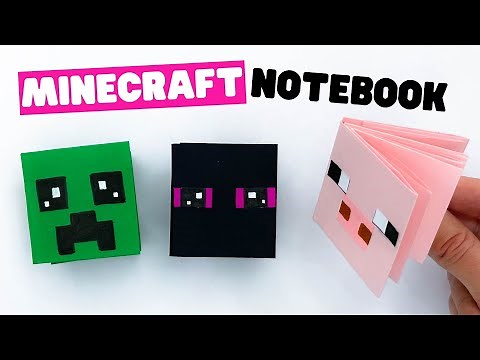 How to make NO GLUE origami MINECRAFT diy mini NOTEBOOK easy