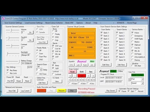 Scan125 programmare il vostro radio scanner Uniden 125XLT