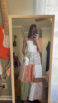 Patchwork Dress made from scrap fabric #sewing #patchworkdesign #patchwork #fashionsewing #handmade