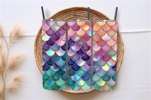 Mermaid Scale Tumbler Wrap 20oz Skinny Tumbler 3D Mermaid Tumbler Wrap Sublimation Designs Digital Download - Etsy