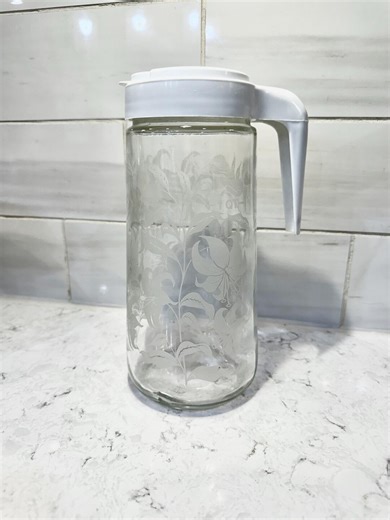 Vintage Anchor Hocking Tang Glass Pitcher, Vintage Tang Drink Pitcher With White Plastic Lid, Retro Juice Pitcher, Mid Century Kitchen Glass - Etsy