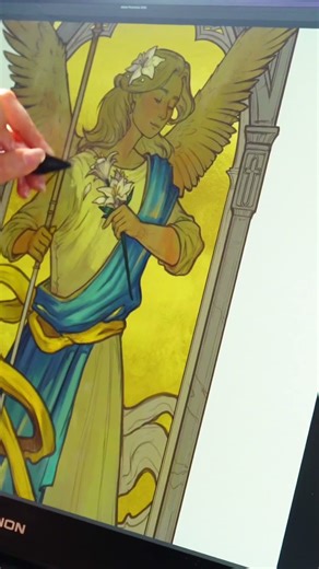 Dibujando al Arcángel Gabriel 👁️✨ ✦ #Shorts #arte