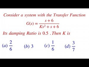Control System | Find k value when damping Ratio is 0.5 || Control System Solved Problem