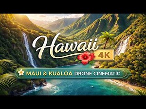 Paradise from Above 🌴 Maui & Kualoa Hawaii 4K Drone Film | Cinematic Island Ambient