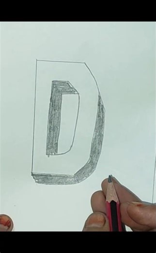 how to draw letter D #3d #easydrawing #drawing