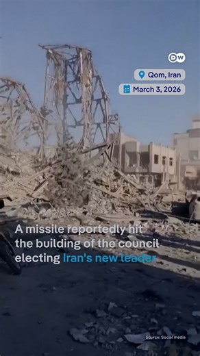Eyewitness footage shows the destroyed building that houses the Assembly of Experts, which is choosing Iran's next leader. It was not immediately clear if the council was in the building during the strike. #DWNews | DW News