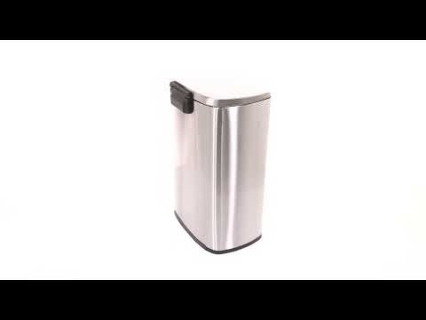 Smudge Resistant Rectangular Trash Can With Soft-Close Foot Pedal