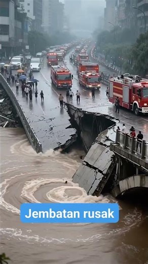 bridge collapsed #dangerous #flood#landslide#viral
