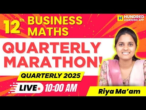 12th Business Maths Quarterly Marathon Quarterly Exam 2025 #12thbusinessmaths