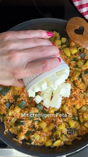 Zucchini-Reis-Pfanne mit Feta – Familienkost Rezept #zucchini