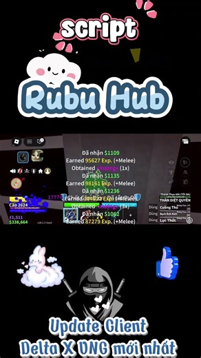 update Client Delta X VNG và script rubu hub mới nhất #bloxfruits #fullscript #roblox #scripting