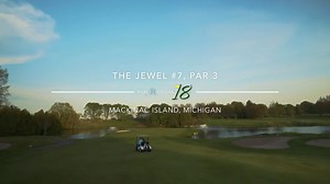 Mackinac Island, MI: The Jewel Golf Club's par-3 7th hole combines difficulty with breathtaking Pure Michigan scenery. Each week, we’ll take you on a tour of one of Michigan’s most distinctive golf holes, spanning from the dunes and bluffs of Lake Michigan to the craggy cliffs of the U.P. Visit https://www.michigan.org/puremichigan18 to learn more. | Pure Michigan