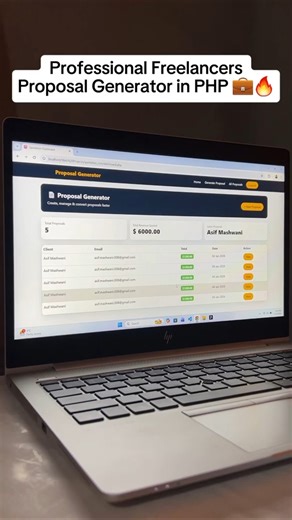🔥 Professional Proposal Generator in PHP | Freelancers Need This 💼🚀 #PHPProjects #WebDeveloperLife