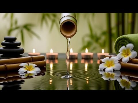 Relaxation Music: Bamboo Water Fountain + Healing Piano 🌿 Sleep Music, Meditation and Nature Sounds