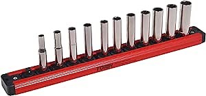 BIG RED MTOLAS25PMT Torin Tool Storage Organizer: Magnetic Locking Socket Rack, 1/4" Drive Sockets