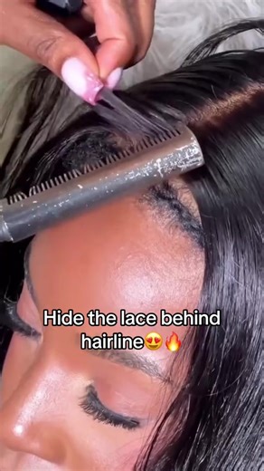 Hide the lace behind hairline 🔥❤️#laceclosure #melted #hdlace #hairtutorial #fypage