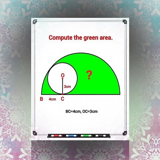 Find the area of the parts shaded green #shorts #viral #mathstricks #braintest