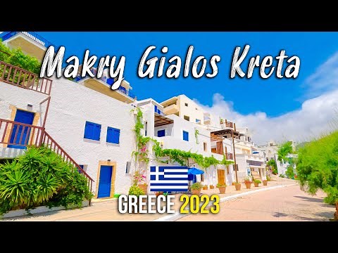 Makry Gialos Crete, walking tour 4k, Kreta, Greece 2023
