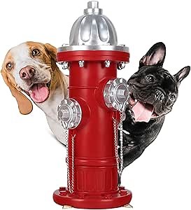 Dog Fire Hydrant Pee Post, Dog Pee Post Training Statue, Resin Fire Hydrant Statue for Dogs to Peed on, Backyard Lawn Decor, Firefighter Gifts for Men (17.5 inch)