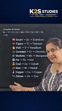 Transition Elements in 30 Seconds 🔥 Easy Mnemonics for 3d, 4d & 5d Series | Chemistry Shorts