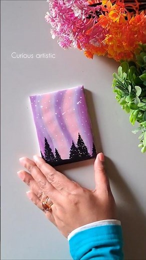 Easy mini canvas painting ✨️easy mini Canvas Painting tutorial, easy mini Canvas Painting ideas