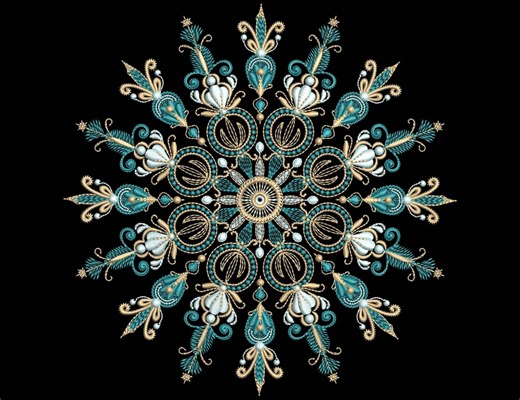Snowflake Machine Embroidery Design, Intricate Machine Embroidery Snowflake Design PES, Christmas Machine Embroidery, Art Nouveau Snowflake - Etsy