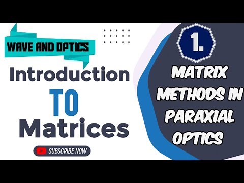 Introduction to Matrices | Matrix Methods in Paraxial Optics