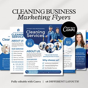 Cleaning Services Flyer Bundle | Printable Cleaning Business | Commercial Cleaning | Residential Cleaning Flyer | Cleaning Flyer Template - Etsy