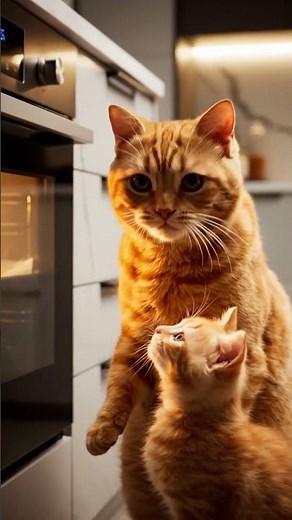🎃 Adorable Cat Family Halloween Party! Mother Cat & Kitten Make Spooky Decorations 🐱👻