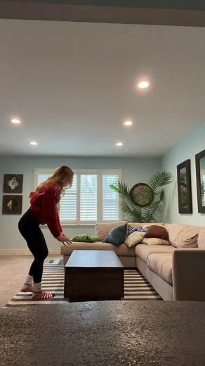 Gymnastics Fun in a Cozy Living Room