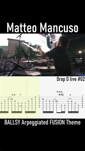BALLSY Matteo Mancuso INTRO THEME Arpeggios #02 (Drop D live MJF #tabs)