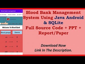 Blood Bank Management System Using Java Android & SQLite || #androidproject #sqlite #androidstudio