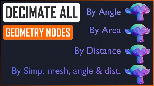 4 Procedural new Decimate methods in geometry nodes - Blender project