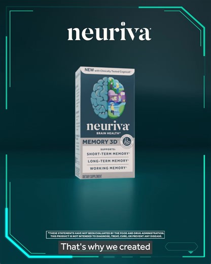 NEW Neuriva Memory 3D has clinically tested ingredients to support your short term, long term, and working memory. | Neuriva